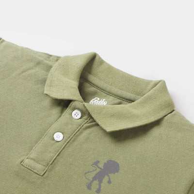 Boys Polo T-Shirt Basic - Olive