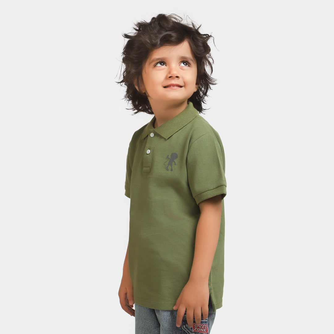 Boys Polo T-Shirt Basic - Olive