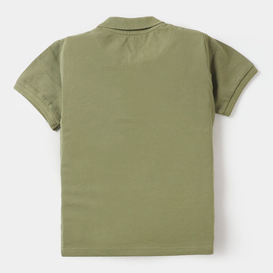 Boys Polo T-Shirt Basic - Olive