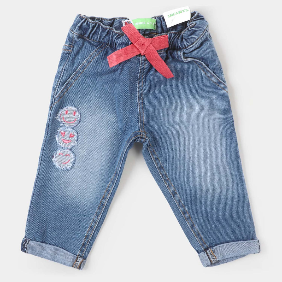 Infant Girls Denim Pant  - Ice Blue