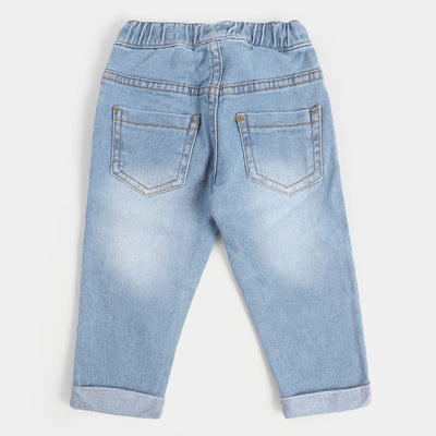 Infant Boys Pant Denim Dinosaur - LIGHT BLUE