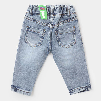 Infant Girls Denim Pant Bunny - Ice Blue