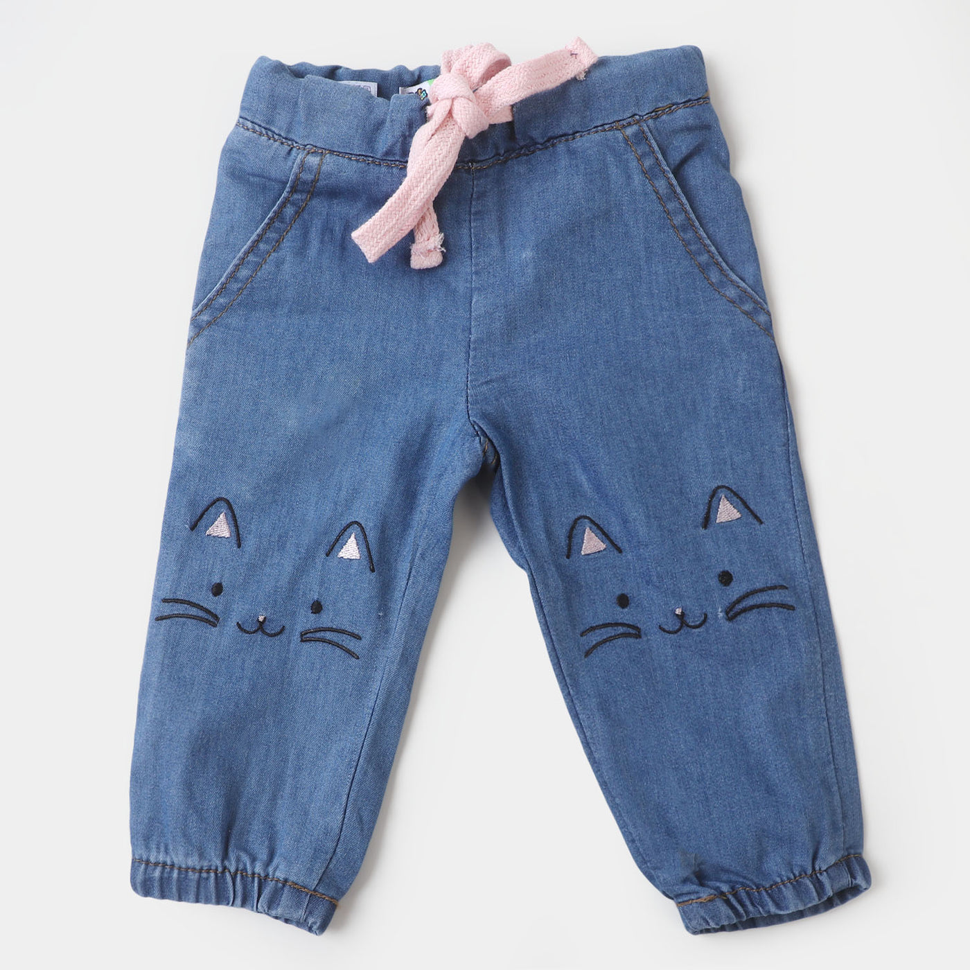 Infant Girls Pant Denim Cat - LIGHT BLUE