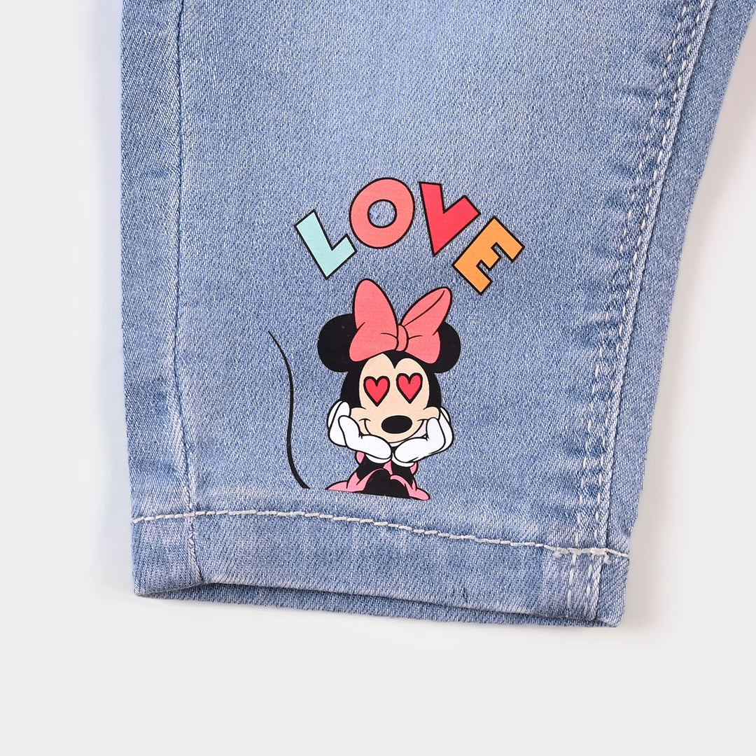 Infant Girls Denim Stretch Pant - Ice Blue