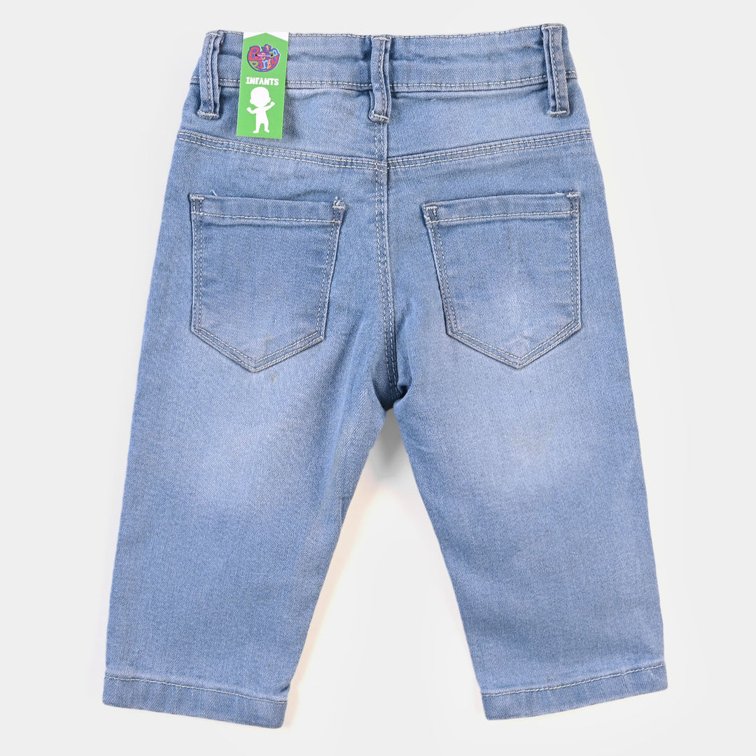 Infant Girls Denim Stretch Pant - Ice Blue