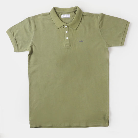 Teens Boys Polo Basic  - Olive Green