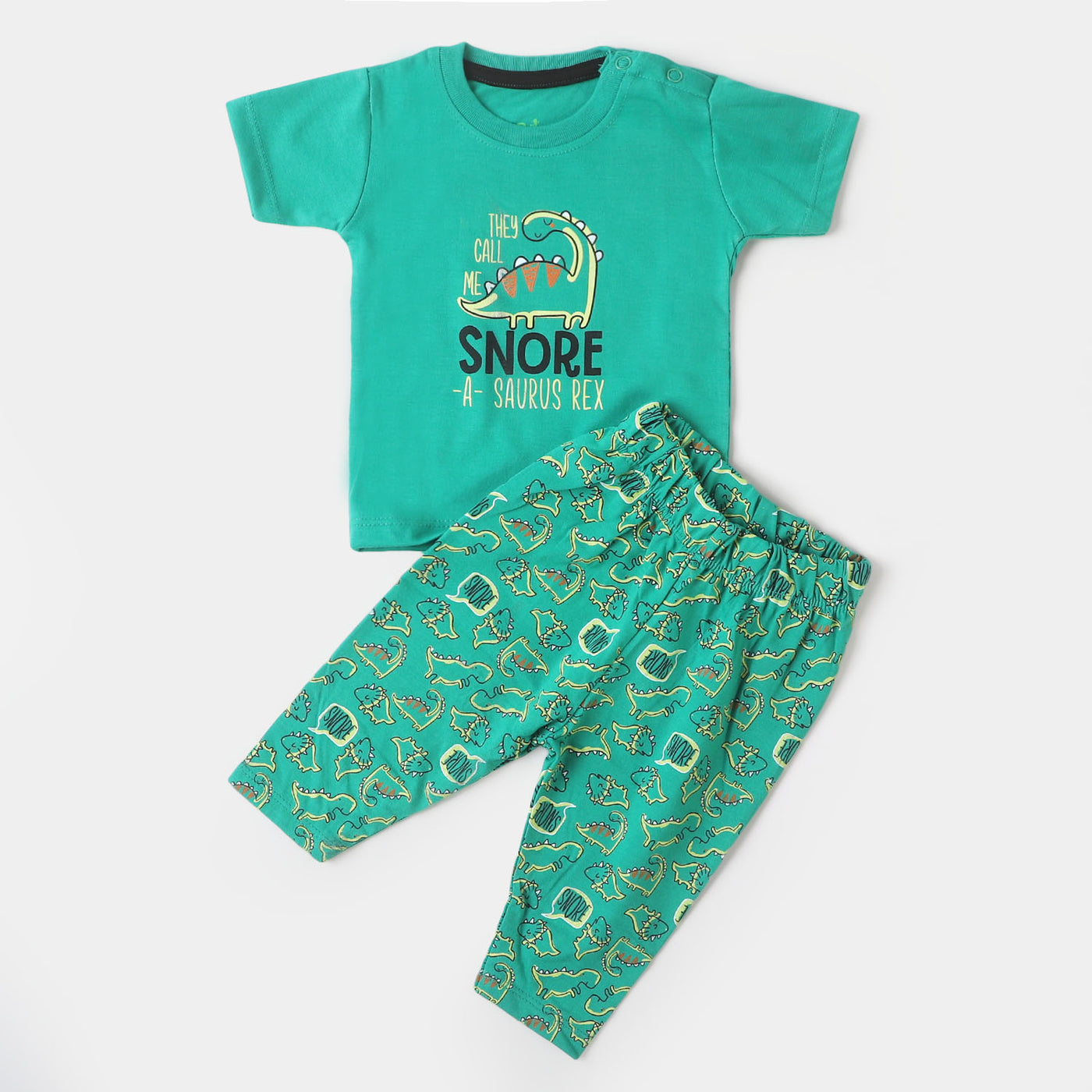 Infant Boys Knitted Night Suit Snore-Rex - Holly Green