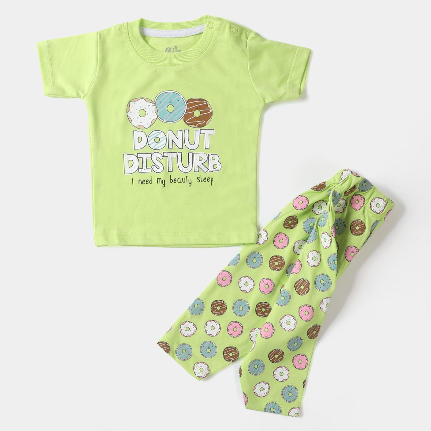 Infant Girls Knitted Night Suit Donut - Sharp Green