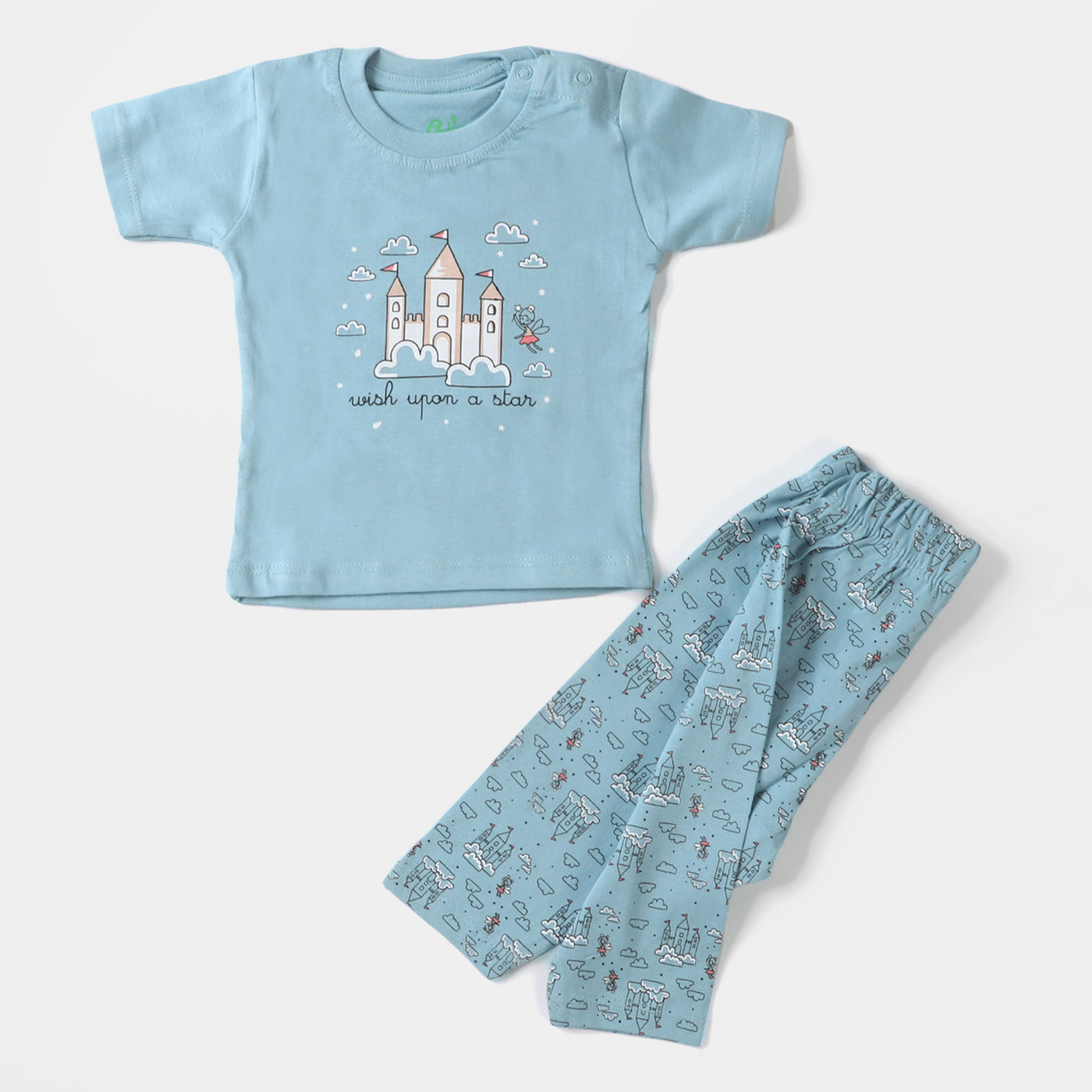 Infant Girls Knitted Night Suit Castle - Saltwater