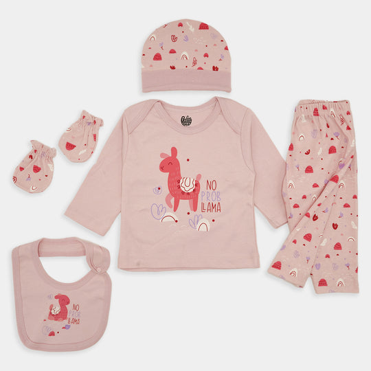 Infant Girls Set 5Pc Llama (T)-P/Marshmal