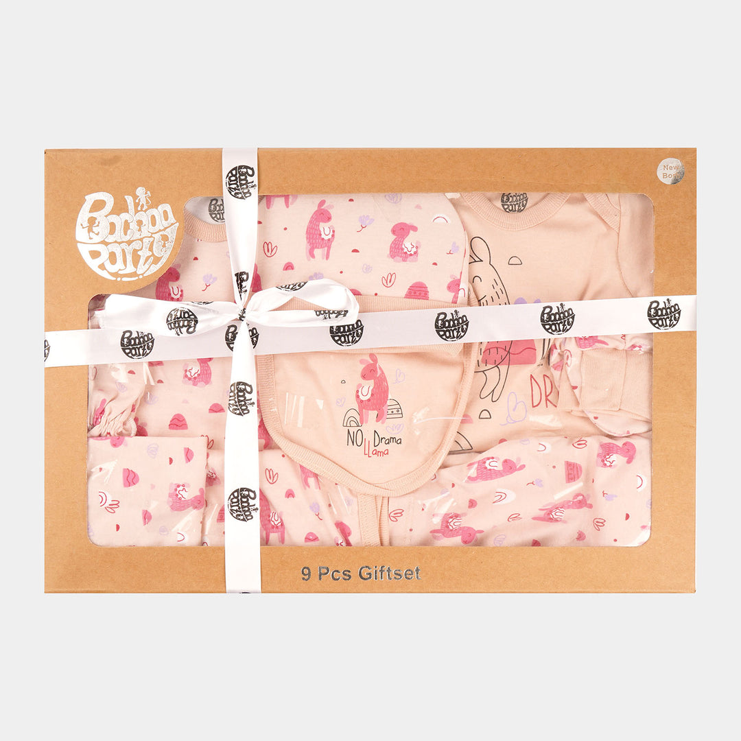 Infant Girls Set 9PCs Llama | Vanilla Cream