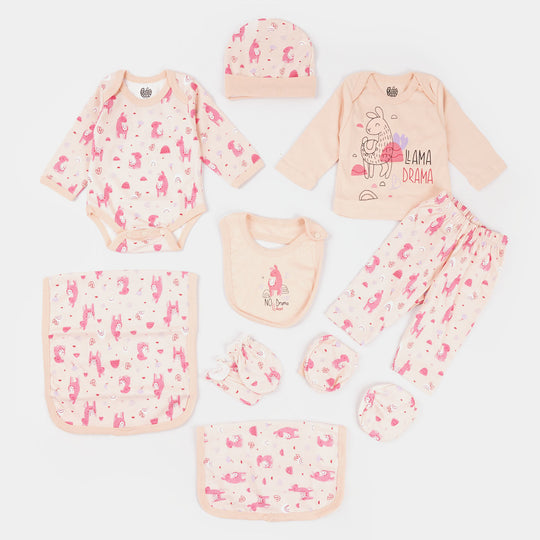 Infant Girls Set 9PCs Llama | Vanilla Cream