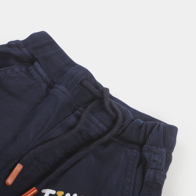 Infant Boys Cotton Short Time To Fly - NAVY