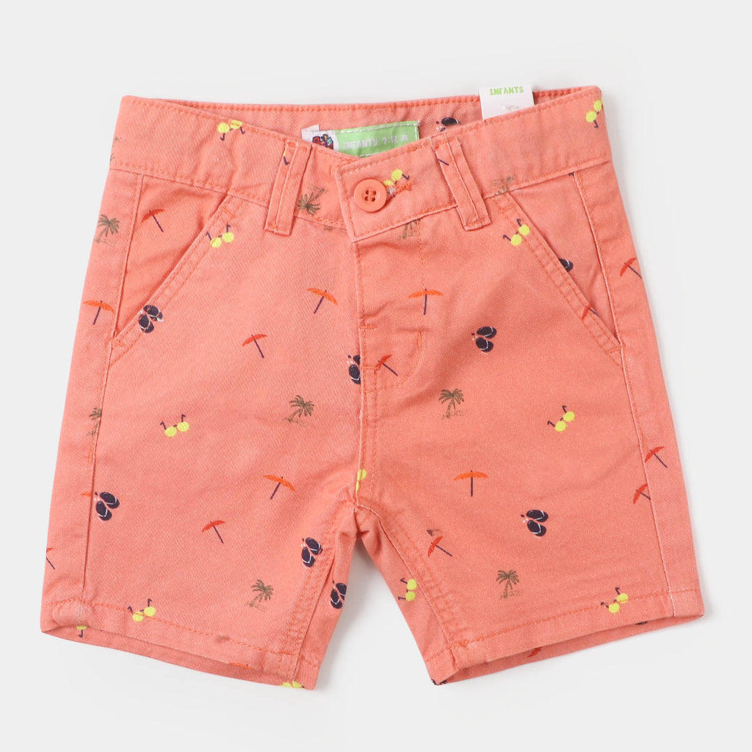 Infant Boys Cotton Short Beach - Coral