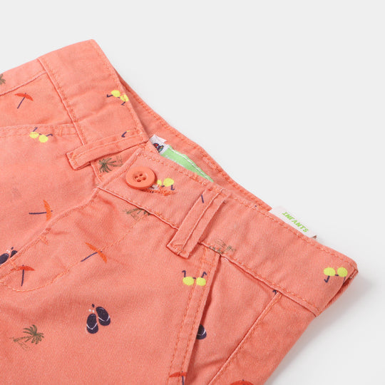 Infant Boys Cotton Short Beach - Coral