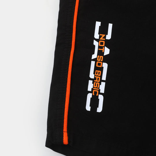 Boys Cotton Short Not So Basic - BLACK
