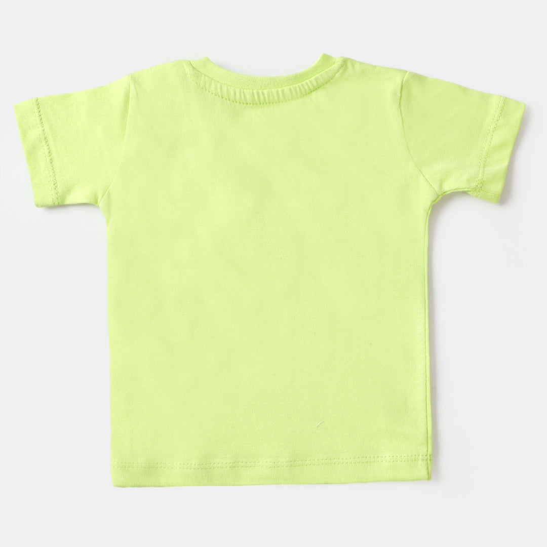 Infant Boys Round Neck T-Shirt Dinner Time - Sharp Green