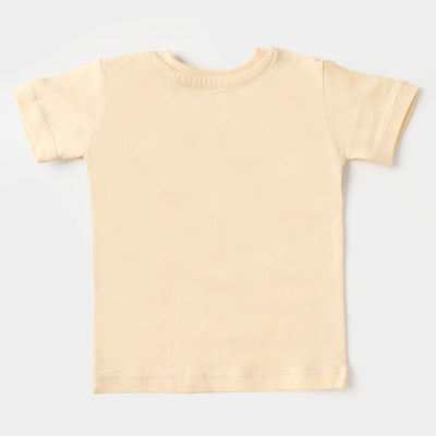 Infant Boys Round Neck T-Shirt Jeep - Cream