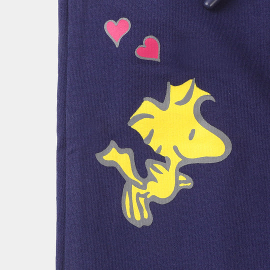 Girls Terry Pajama - Navy/Pink