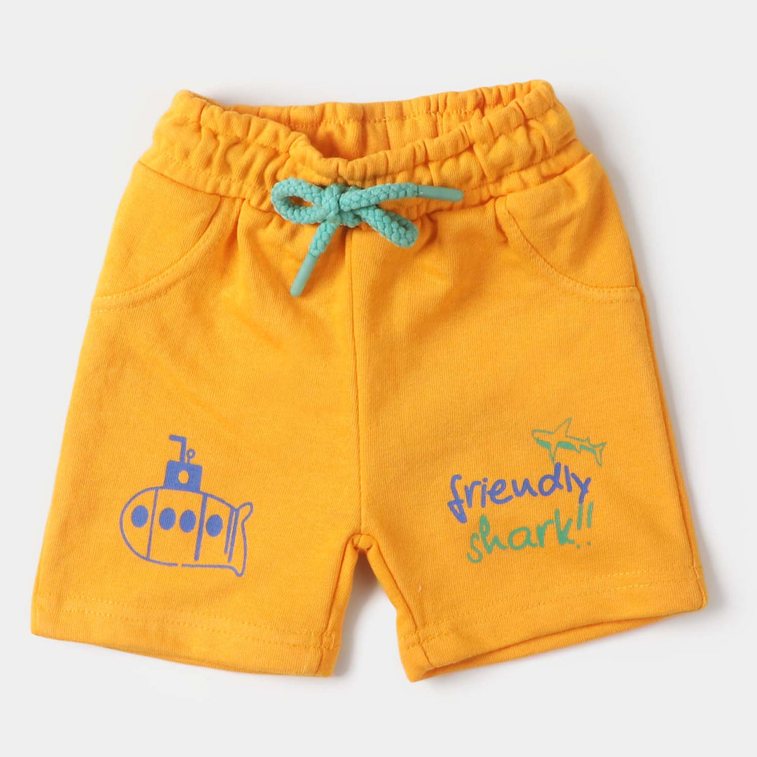 Infant Boys Knitted Short Friendly Shark - Citrus