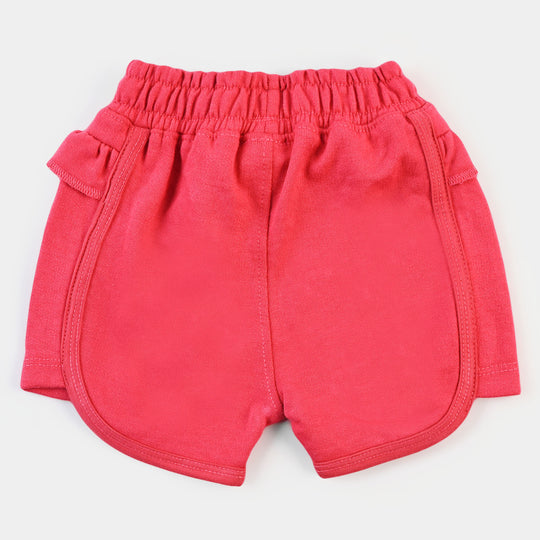 Infant Girls Knitted Short Floral - Hot Pink