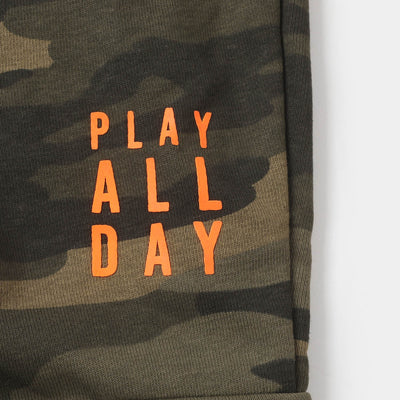 Boys Terry Pajama Play All Day - Camo