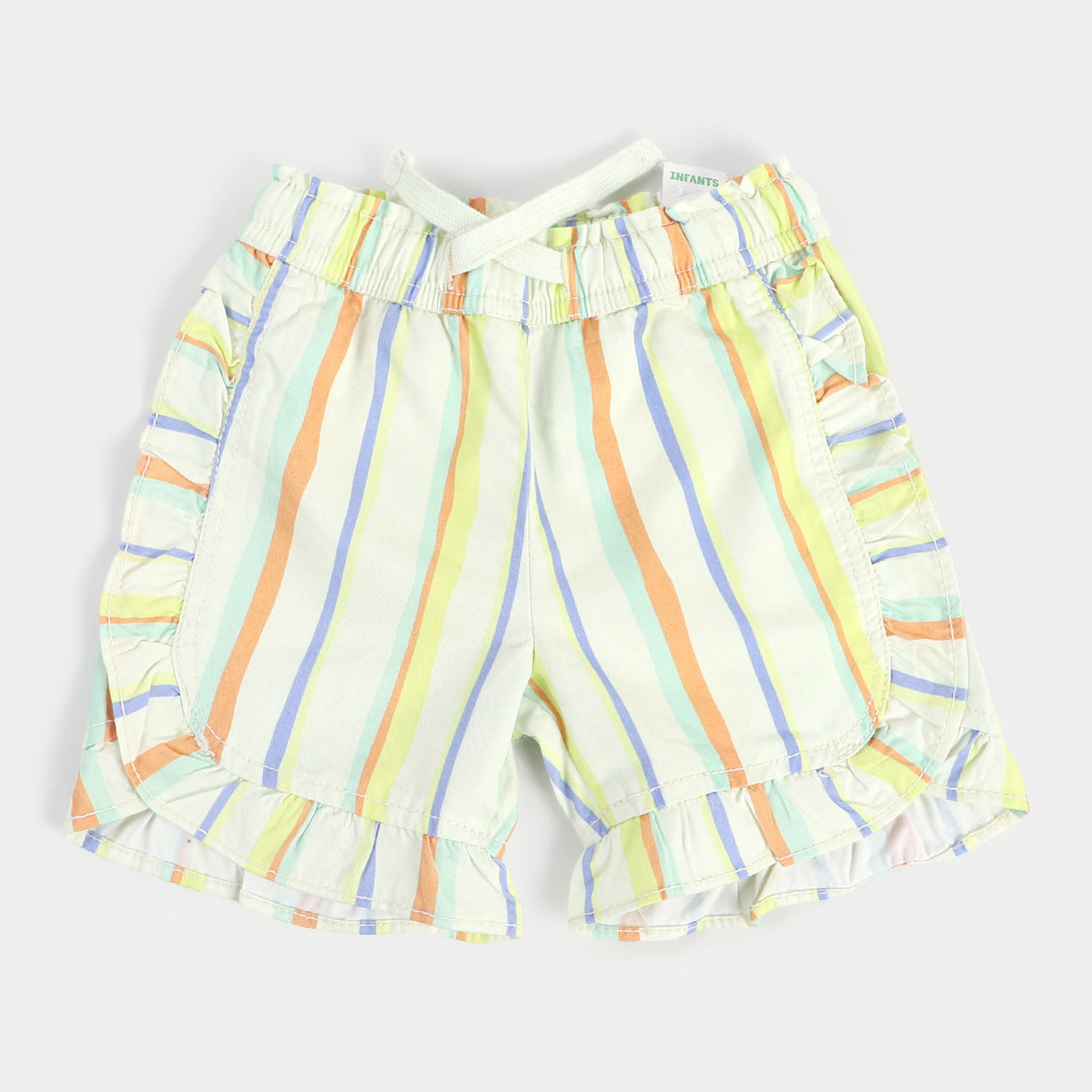Infant Girls Cotton Short Wavy Stripes-Multi