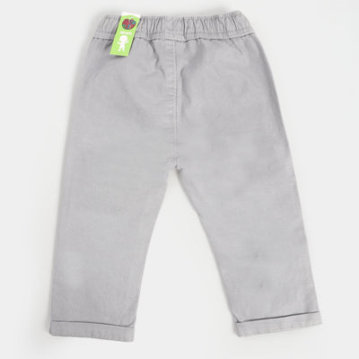 Infant Boys Cotton Pant Wooden Buttons - Smoke Grey