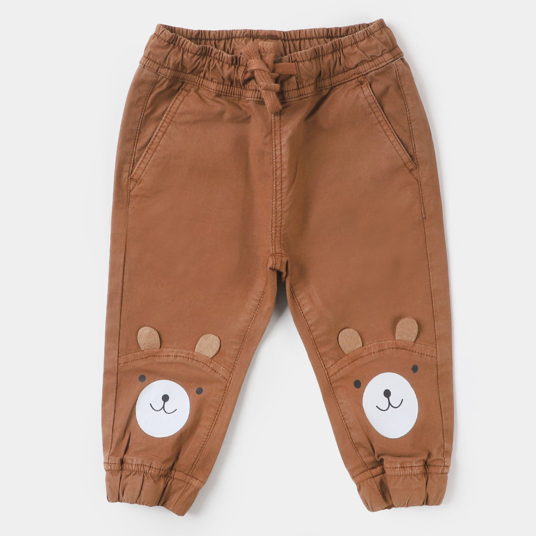 Infant Boys Cotton Pant Bear - Lt.Brown