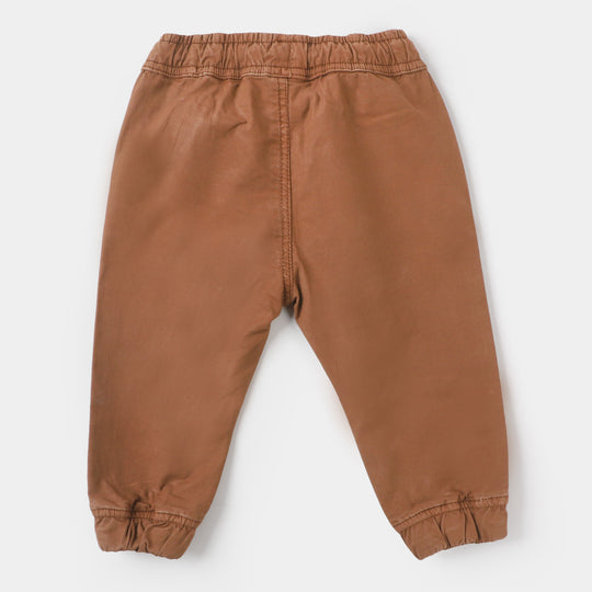 Infant Boys Cotton Pant Bear - Lt.Brown