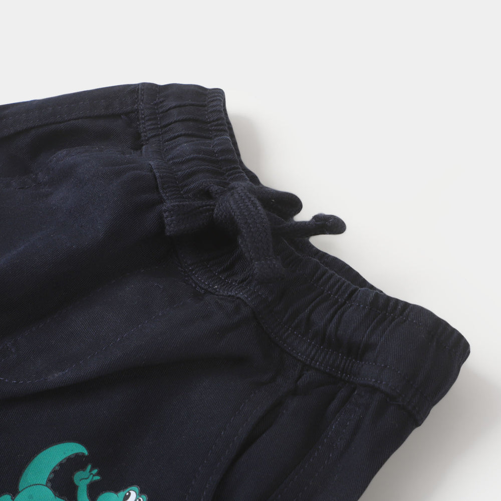 Infant Boys Cotton Pant Hello Bro  - Navy Blue