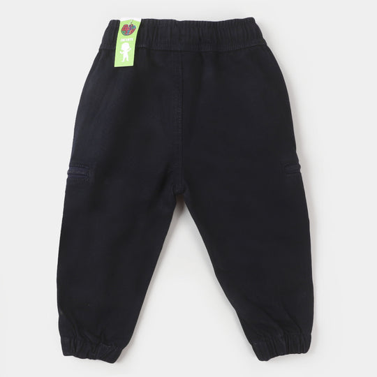 Infant Boys Cotton Pant Hello Bro  - Navy Blue