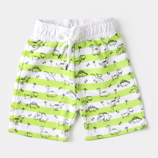 Infant Boys Knitted Short Dino All Over - White