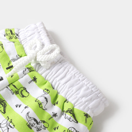 Infant Boys Knitted Short Dino All Over - White