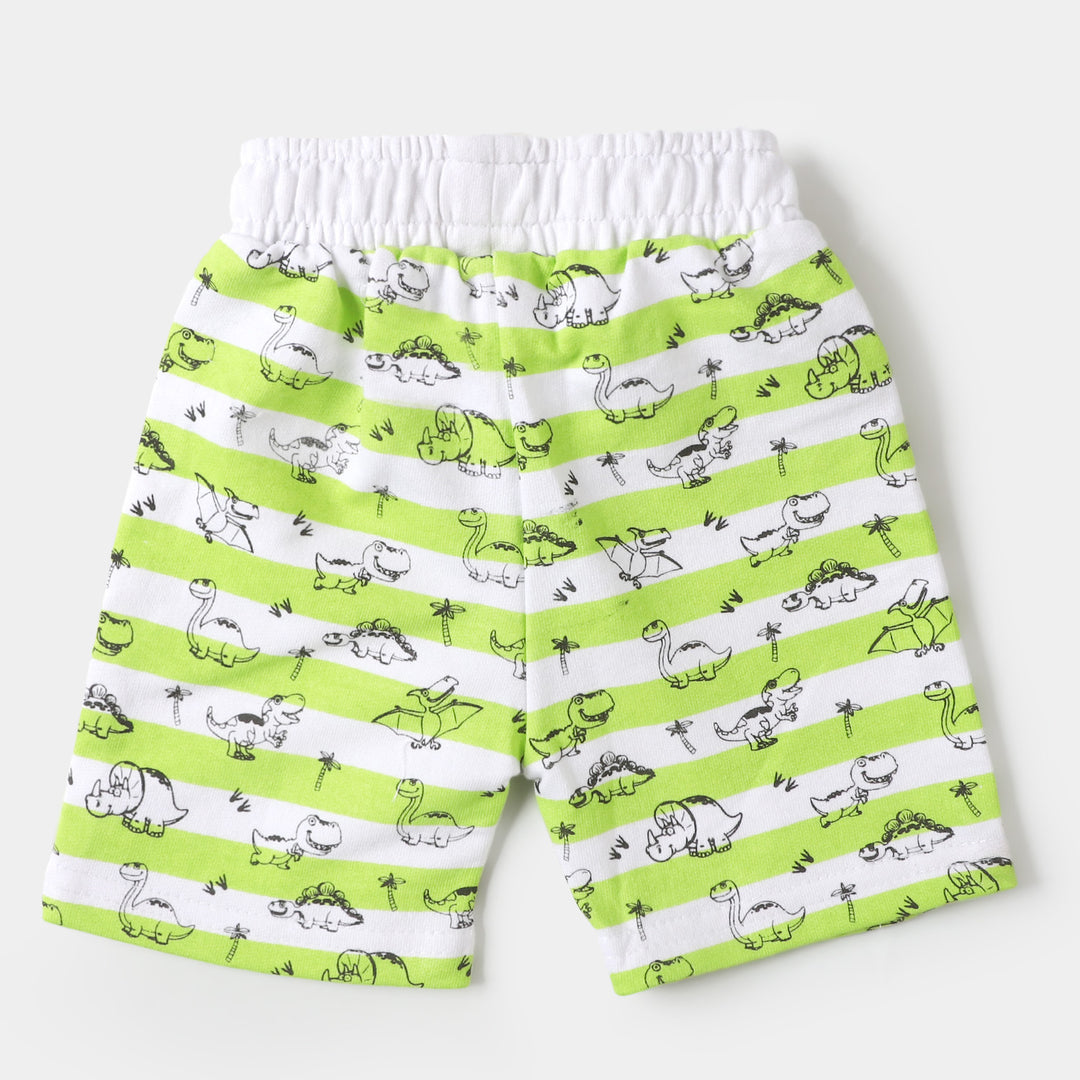 Infant Boys Knitted Short Dino All Over - White