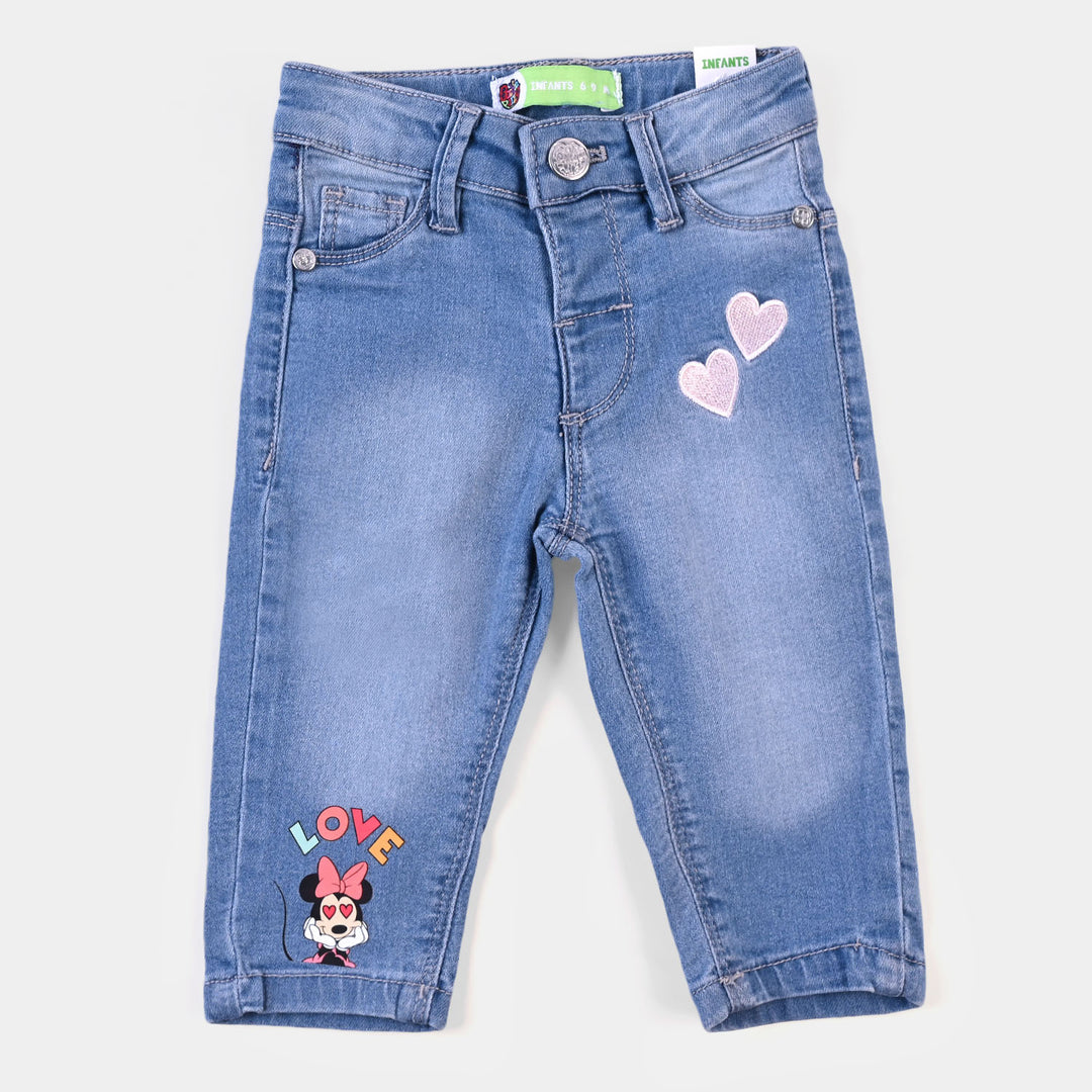 Infant Girls Denim Stretch Pant - LIGHT BLUE