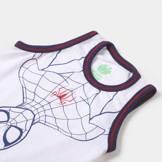 Infant Boys Sando Spiderman - White