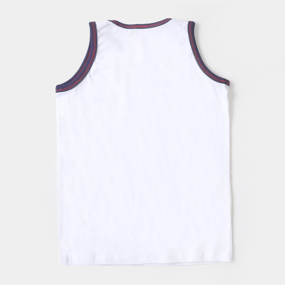 Boys Cotton Sando - White