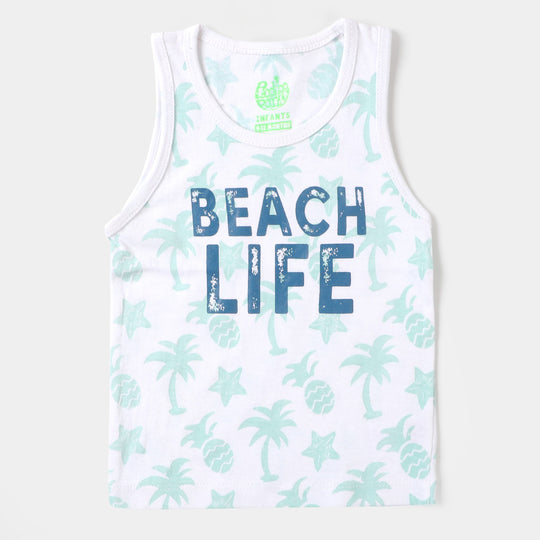 Infant Boys Sando Beach Life - White