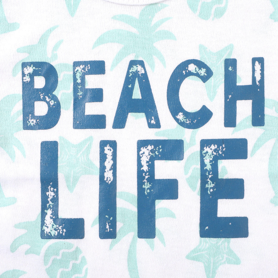 Infant Boys Sando Beach Life - White