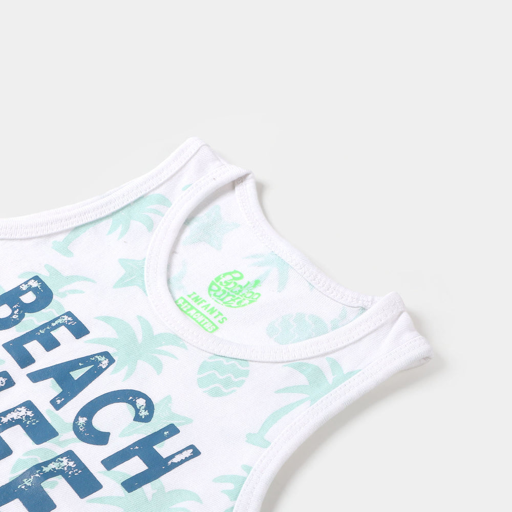 Infant Boys Sando Beach Life - White