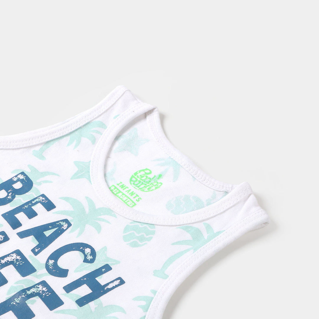 Infant Boys Sando Beach Life - White