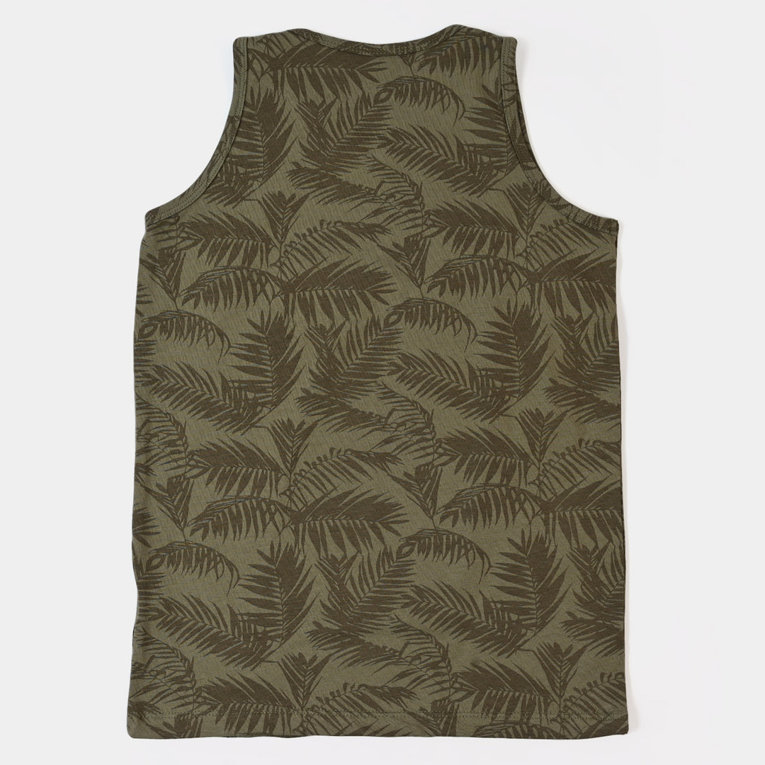 Boys Cotton Sando Aloha - Olive