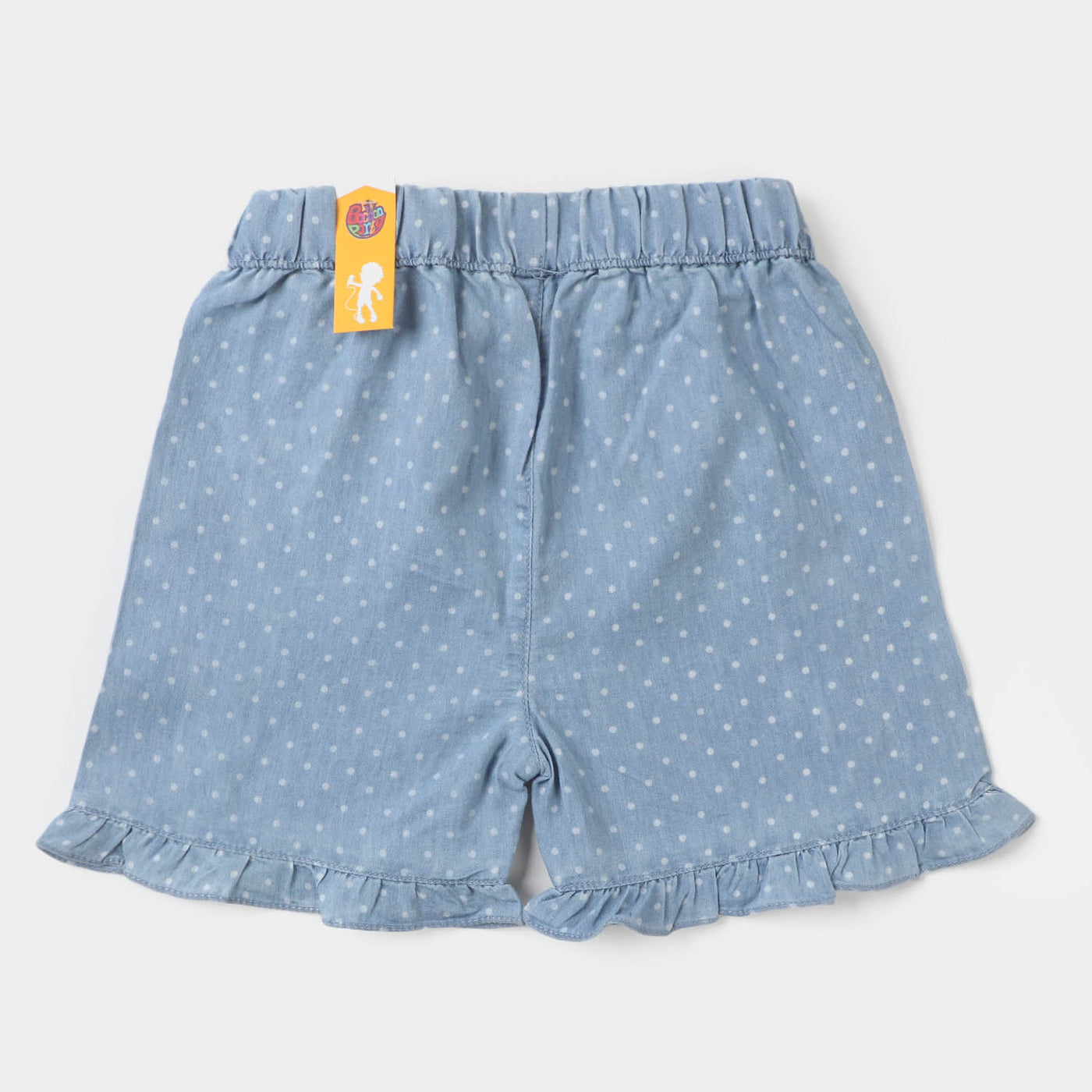 Girls Denim Short Polka Dots - Ice Blue