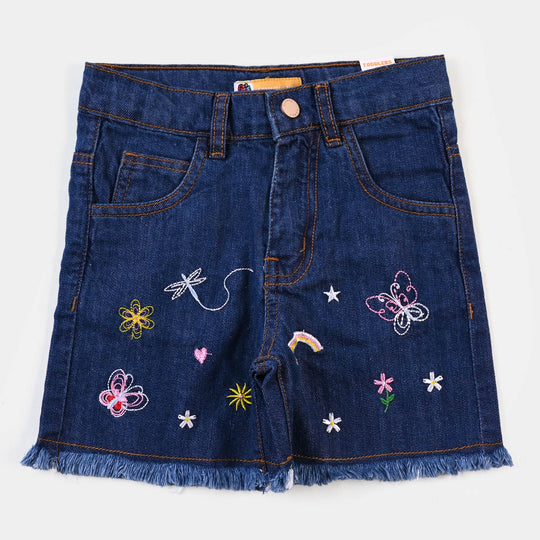 Girls Denim Short Garden  - DARK BLUE