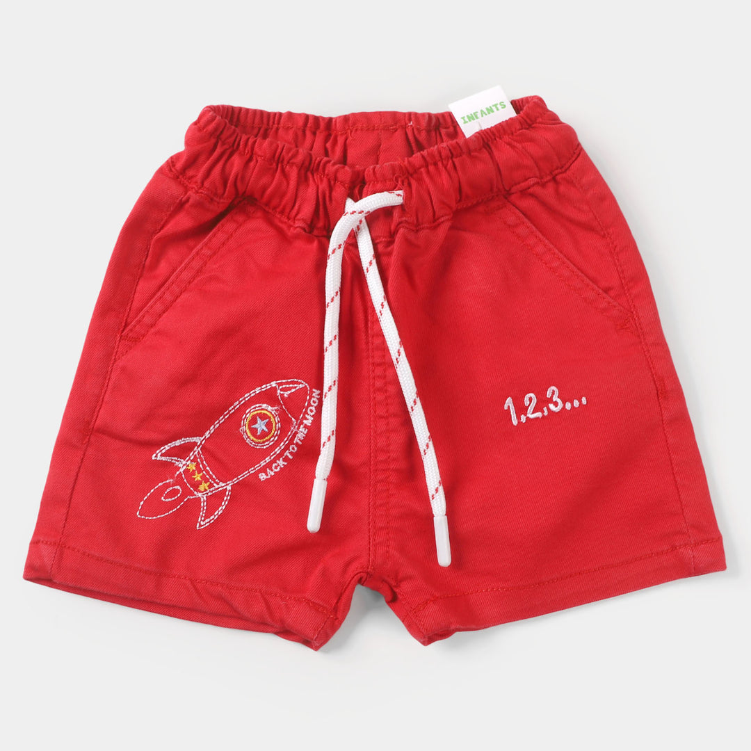 Infant Boys Cotton Short Moon  - Red