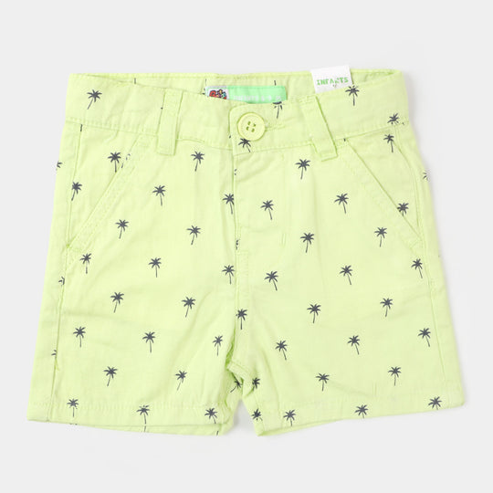 Infant Boys Cotton Short PalmTrees - Sunny Lime