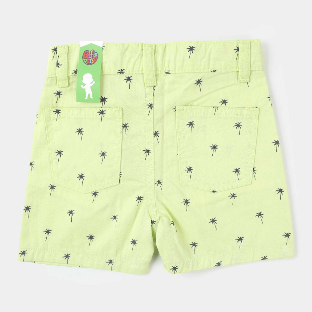 Infant Boys Cotton Short PalmTrees - Sunny Lime