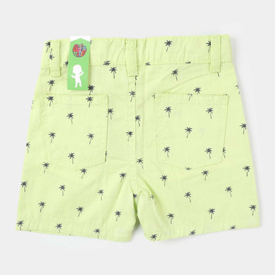 Infant Boys Cotton Short PalmTrees - Sunny Lime