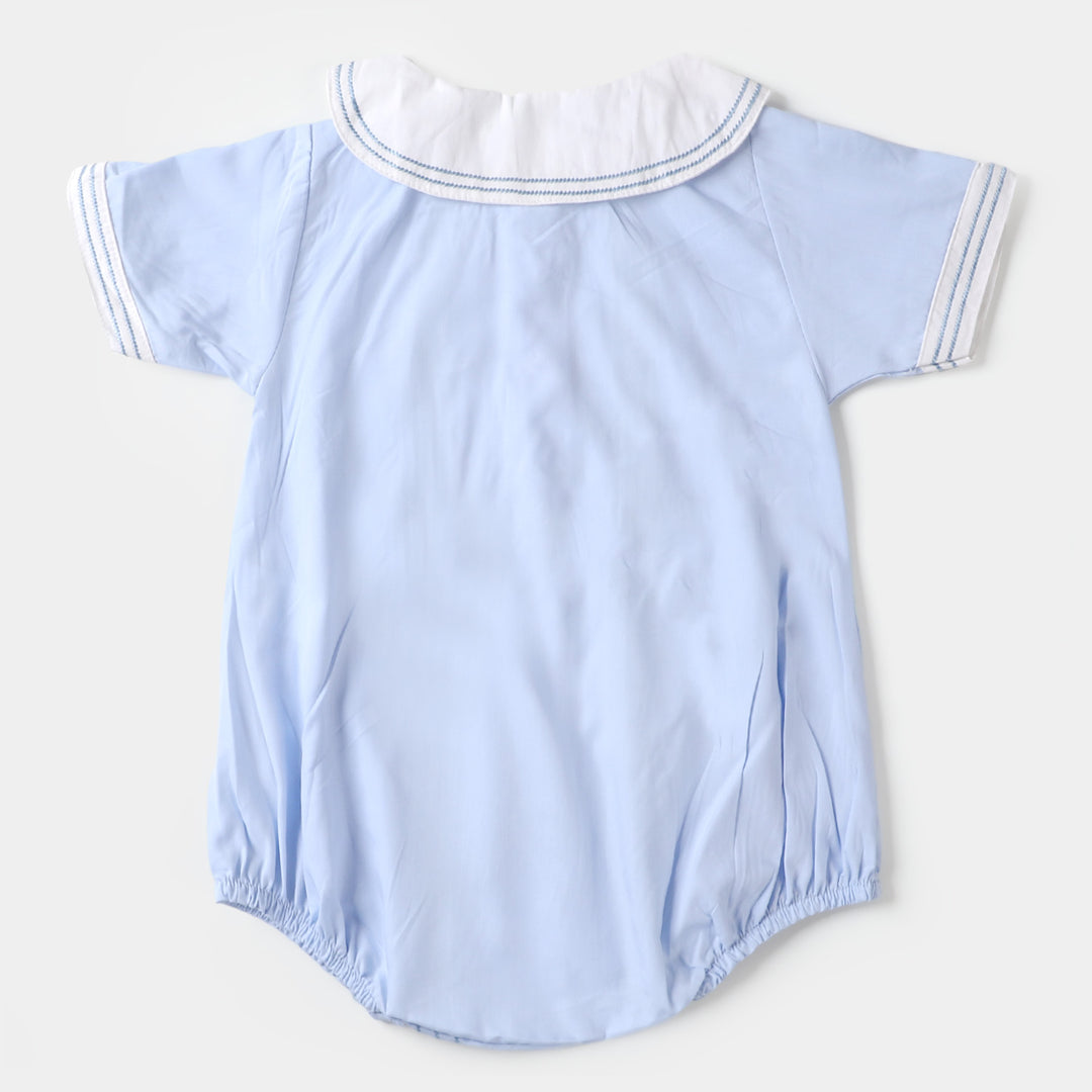 Infant Boys Woven Romper Stars - SKY BLUE